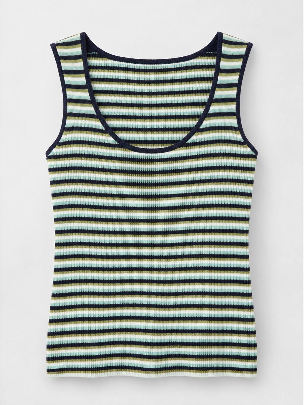 Vintage Y2K Gap Striped Ribbed Knit Tank Top Cotton Lyocell Size S